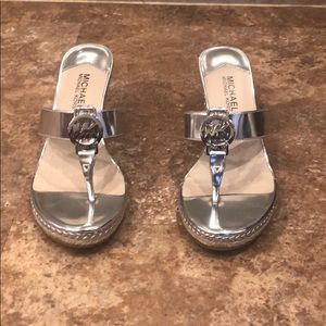 Michael Kors silver heeled sandles